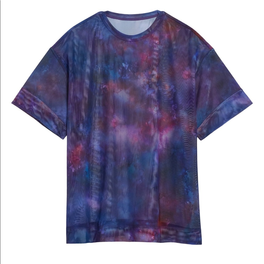 NWT Athleta Mesh Oversized Print Tshirt XXS - Picture 1 of 7